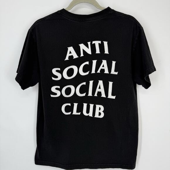 Anti Social Social Club Short Sleeve Graphic T-shirt Men Size Medium Black Crew - Picture 7 of 8